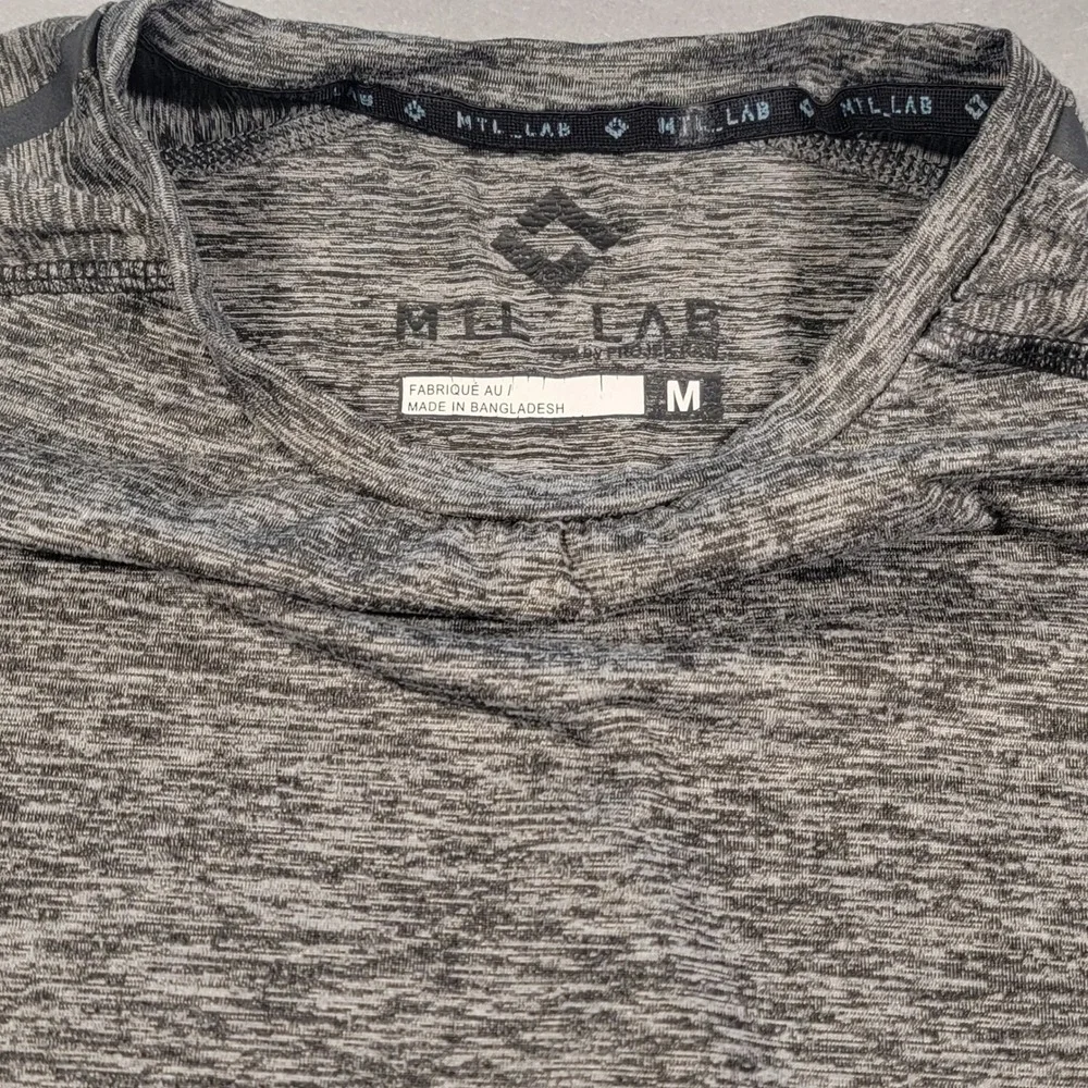 MTL LAB Performance Tee Gray Heather Activewear T-Shirt Workout Mens Size Medium - Picture 2 of 7